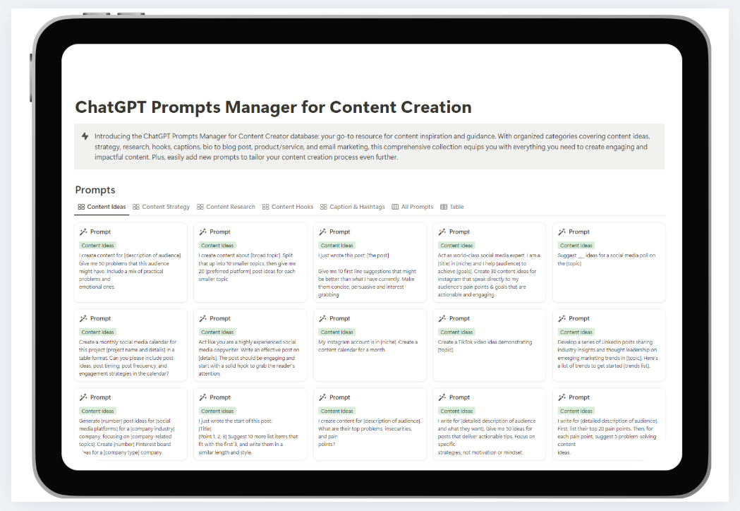 ChatGPT Prompts for Content Creation